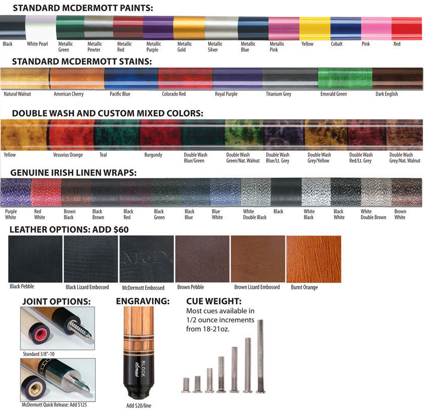 McDermott Cue Options