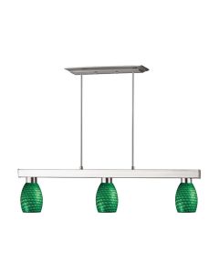Cobalt Billiard Light - Green Glass Shades