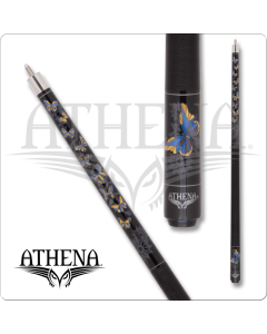 Athena ATH59 Black w/ Blue & Gold Butterflies Cue