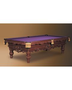 Crown Jewel shown in Honduran Mahogany with piano finish, leather net drop pockets, hand-tied braid and silk tassels.