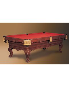 Thomas Chippendale shown in Honduran Mahogany with piano finish, leather net drop pockets, hand-tied braid and silk tassels.