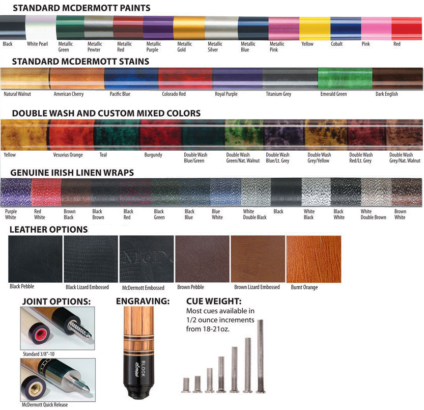 McDermott Cue Options